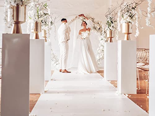 Hochzeits-Teppich-Läufer Gangläufer Messeteppich - 1,00m x 4,00m, Weiß, VIP Teppich, Eventteppich Schwer Entflammbar, Empfangsteppich