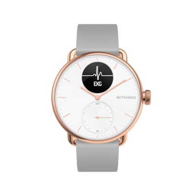 Withings Unisex-Adult ScanWatch Hybrid Smartwatch mit EKG, Herzfrequenzsensor und Oximeter, Roségold/Weiß, 38mm