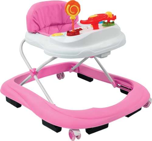 Lauflernhilfe Baby Lauflernwagen Walker Gehfrei Kindersitz Höhenverstellbar mit Spielzeug Funktionen Rosa