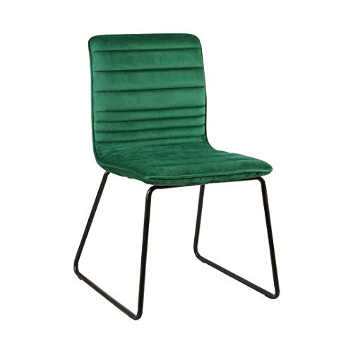 Zons UZTO Stuhl, Velours, Smaragdgrün, Material Metall, schwarz matt
