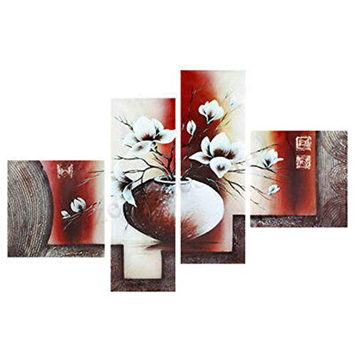 Aihifly Dekorative Bilder für Zuhause, 4 Stück, Vase, Druck, Malerei, ohne Rahmen, Wandaufhängung, Heimdekoration, Wohnzimmerdekoration