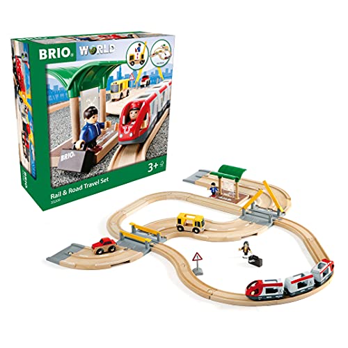 BRIO Spielzeug-Eisenbahn "Brio WORLD Straßen & Schienen Reisezug Set"