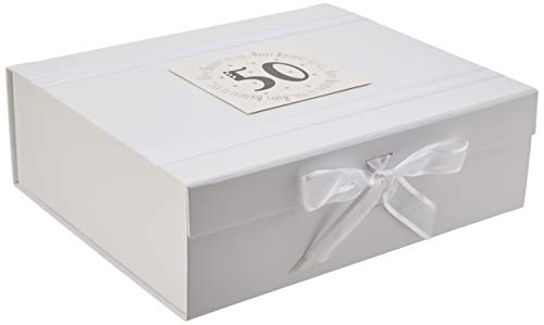 White Cotton Cards MTGA50X Aufbewahrungsbox, Aufschrift"Happy Birthday to You, 50", groß