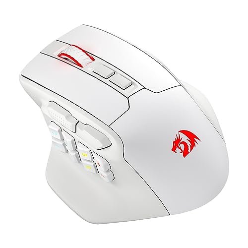 Redragon M811 PRO kabellose MMO-Gaming-Maus, 15 programmierbare Tasten, RGB-Gamer-Maus mit ergonomischer natürlicher Griffkonstruktion, 10 seitliche Makrotasten, Software unterstützt