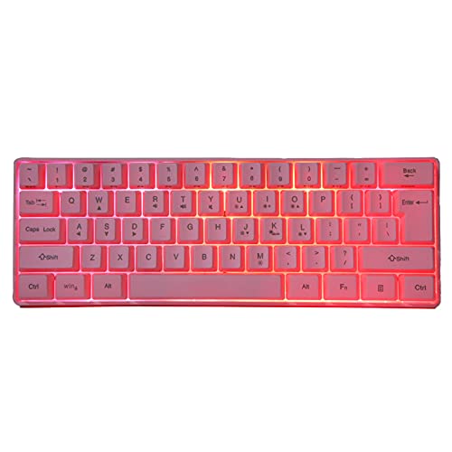 Heayzoki Kabelgebundene Gaming-Tastatur,Gaming-Tastatur mit RGB-Hintergrundbeleuchtung,USB-Kabel mit 61 Tasten Mechanische Tastatur,beleuchtete Gamer-Tastatur,für Laptop,Desktop,PC