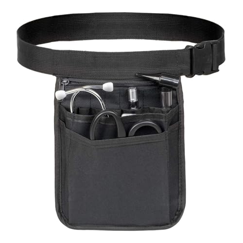 Nurse Medical Belt Utility Kit, Multi Compartment Nurse Tool Belt Organizer-Tasche mit Multi-Fach für Krankenschwestern, Krankenpflegeschüler (schwarz)