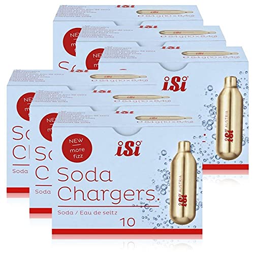 iSi Soda Chargers Sodakapseln 10 Kapseln - Für sprudelndes Wasser 84g (6er Pack)