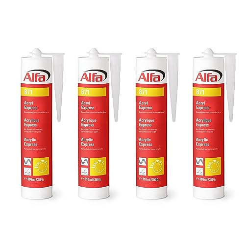 Alfa Acryl-Dichtstoff weiß 310 ml besonders schnell härtendes Maler-Acryl - nach 10 Minuten überstreichbar (4)