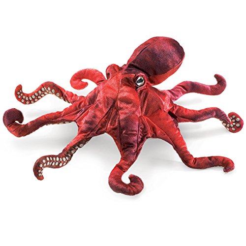 Folkmanis 2974 Octopus Handpuppe, rot