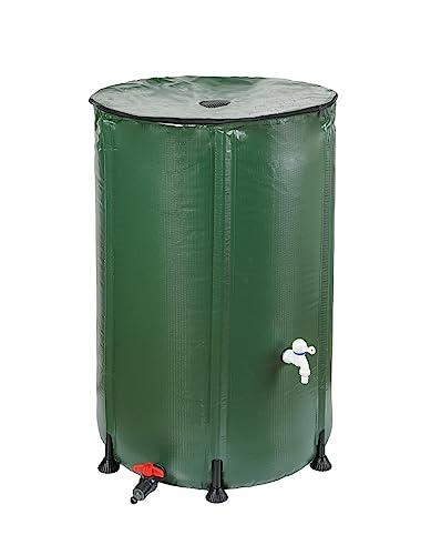 Faltbarer Regenwassertank 750 Liter, Wassertonne mit Zapfhahn und Schlauchanschluss, Regentonne, Wasserfass