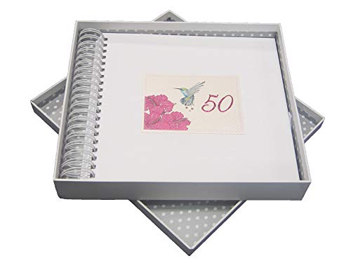 White Cotton Cards HU50C Erinnerungsalbum für Geburtstagskarten und Erinnerungsalbum, Motiv Kolibri