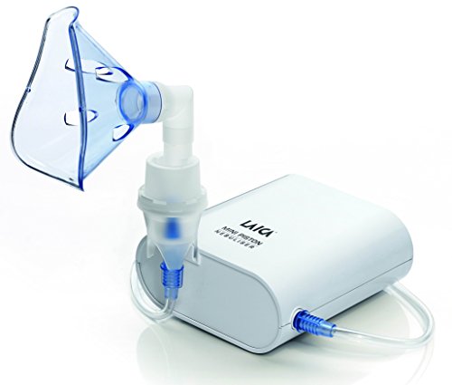 Laica NE3001 Inhalator für Aerosoltherapie mit Kolbenpumpe, geeignet für die Anwendung mit allen Medikamente, leiser Betrieb, ideal für Kinder