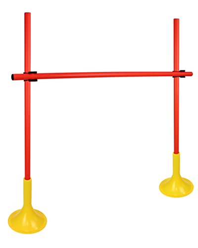 SPORTIKEL24 Standfuß-Hürdenset – Stangen 100 cm, ø 32 mm – Agility-Hürde für Fußball, Leichtathletik & Hundesport (Rot)