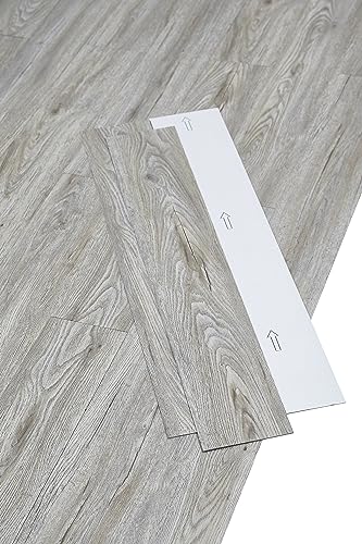 Planke Vinyl selbstklebend Bodenbelag Holz Optik 4,46 m² Designboden (Eiche Grau)