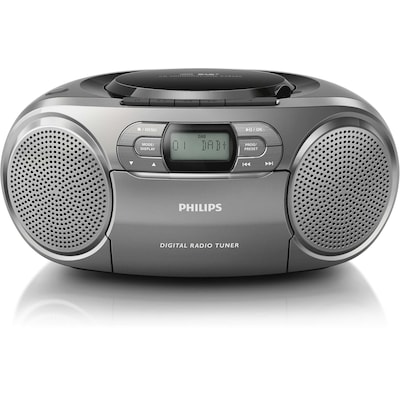 Philips AZB600 CD-Radio DAB+, UKW AUX, CD, Kassette Silber