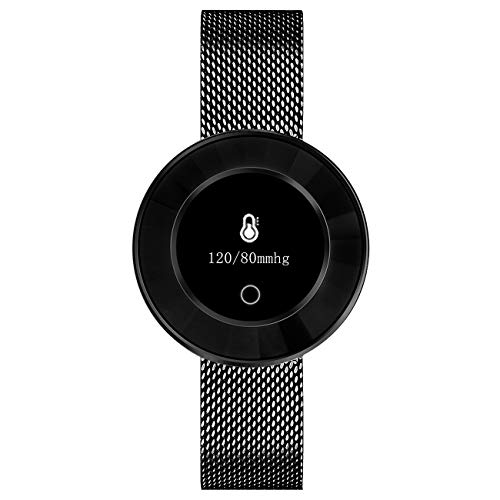 Fitness Tracker für Damen mit Herzfrequenz Blutdruck Sauerstoff Schrittzähler Smartwatch Armband Uhr Schwarz - 9705-7