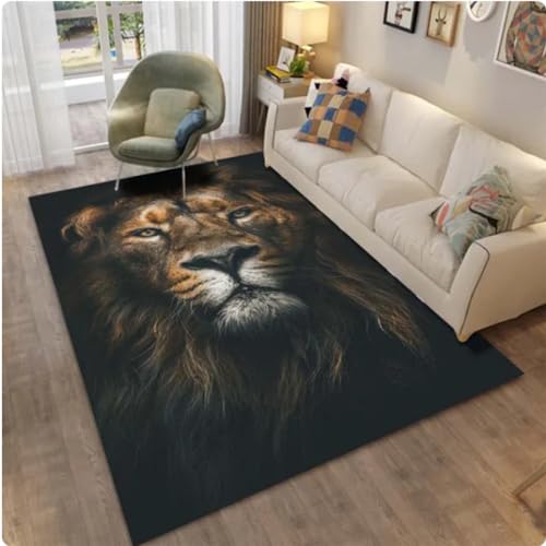 ZAMOUX Löwe Panther Tiere 3D-Gedruckter Teppich Für Wohnzimmer Großer Teppich Spielmatte Schlafzimmer Kinderzimmer Heimdekoration 80x150cm