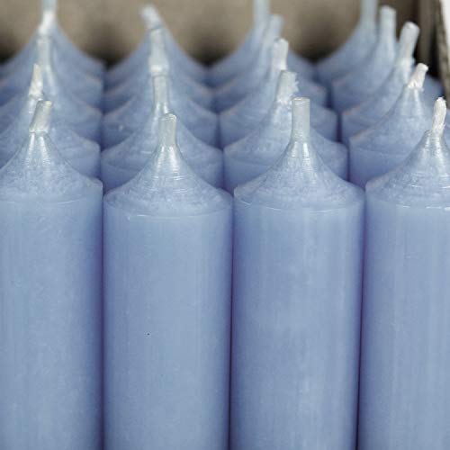 Bütic GmbH durchgefärbte Stabkerzen 250mm x 22mm - hochgereinigte Kerzen mit rückstandsfreiem Abbrand, Set mit:25 Stück, Farbe:Taubenblau