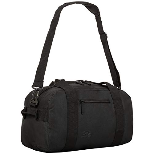 Highlander Cargo Bag 30 Liter Robuste Canvas-Tasche, ideal für die Reise oder als Sporttasche (Schwarz)