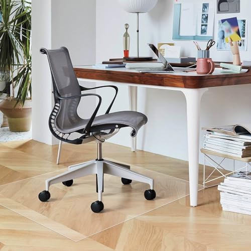 Transparente Bürostuhlmatte für Hartholzböden, rechteckig, transparent, 1,5 mm dick, strapazierfähige Stuhlmatte für Rollstühle, leicht gleitend, Bodenschutz, weich und langlebig (Größe: 80 x 110 cm)
