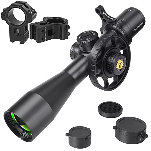 WestHunter Optics WHT 4-16X44 SFIR FFP Compact Scope, 1/10 Mil First Focal Plane Red Illumination Etched Glass Reticle, 30mm Tube Tactical Precision Scope Sight, with Dovetail Rings