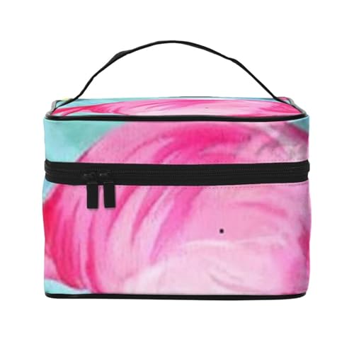 Galaxy Planet Reise-Make-up-Tasche, tragbare Kosmetiktasche für Frauen und Mädchen – stilvoll und geräumig, Flamingo Blumen, Einheitsgröße