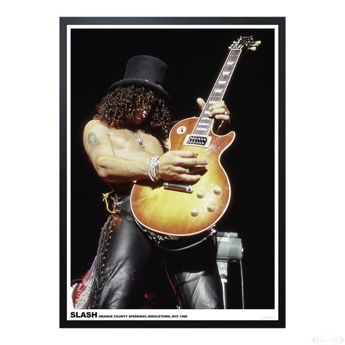 Guns N' Roses Poster Slash (89x64,1 cm) gerahmt in: Rahmen schwarz