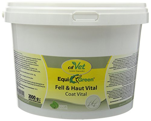 cdVet Naturprodukte EquiGreen Fell & Haut Vital 3 kg - für Pferde und Ponys mit Hautproblemen - Sommerekzem - Mauke - bei Imbalancen im Haut und Fellbereich - Fellwechsel - Gesundheit -