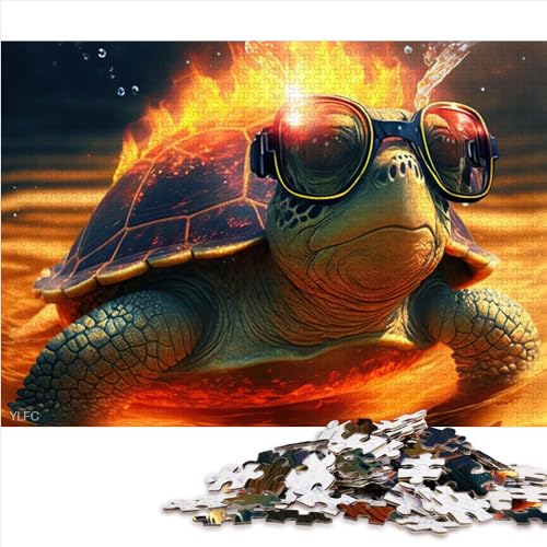 Schildkrötenfeuer-Puzzle für Erwachsene, Geschenke, 1000 Teile, Holzpuzzle für Erwachsene, pädagogisches Spielzeug zum Stressabbau, 1000 Teile (50 x 75 cm)
