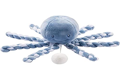Nattou Spieluhr Oktopus, Wiegelied «La-Le-Lu», Für Neugeborene und Frühchen, 23 cm, Lapidou, Blau/Hellblau