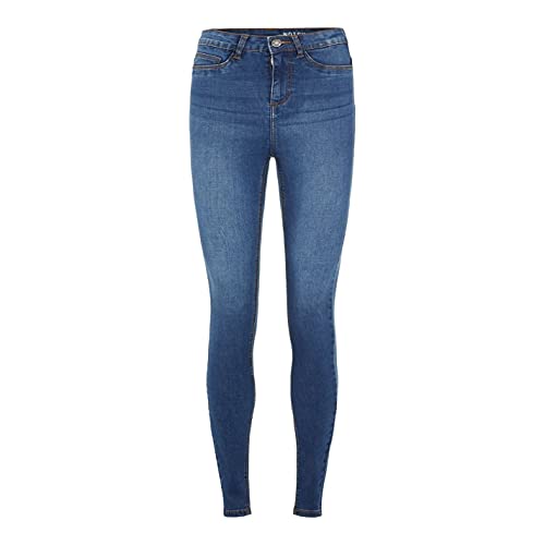 Noisy May NOS DE Damen NMCALLIE HW VI021MB NOOS Skinny Jeans, Blau (Medium Blue Denim Medium Blue Denim), 38/L30 (Herstellergröße: 30)