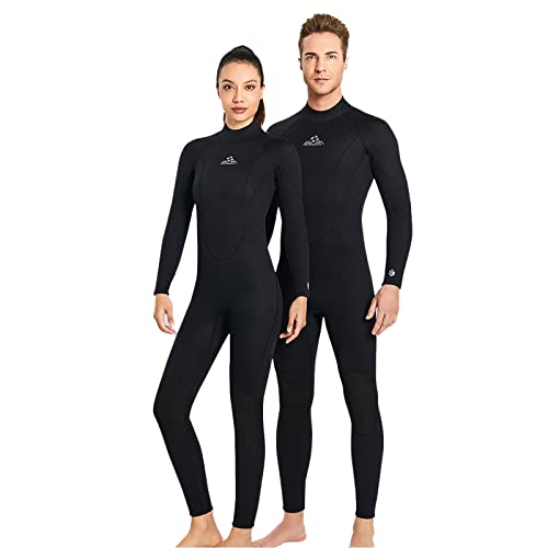 Tauchanzüge für Männer und Frauen, Ganzkörper-Neoprenanzug mit Reißverschluss hinten, langärmeliger Surfanzug zum Schnorcheln (Damen X)