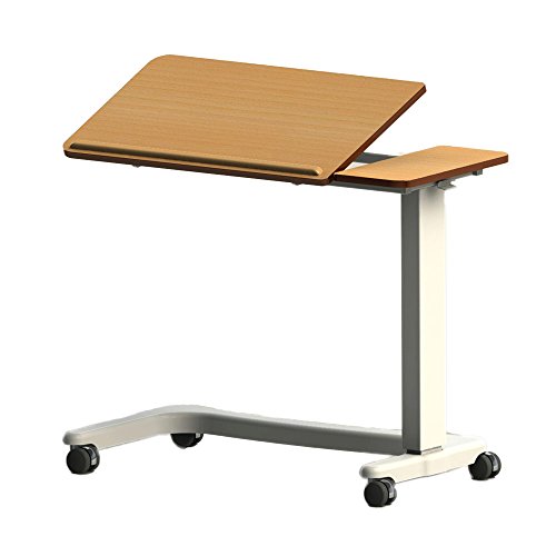 NRS EasyLift über Bett/Stuhl Tisch Buche N85195 Höhenverstellbar - Gebogene Rollstuhlbasis & Kippspaltplatte