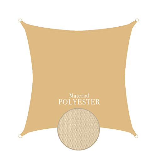 anndora Sonnensegel wasserdicht Polyester 3x3m quadratisch Sonnenschutz - Sand