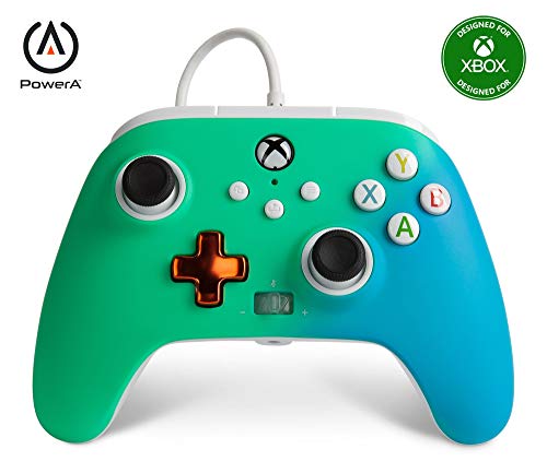 Verbesserter Kabelgebundener PowerA-Controller für Xbox – Seafoam Fadegamepadkabelgebundener Videospiel-Controllergaming-Controllerxbox Series X|S [