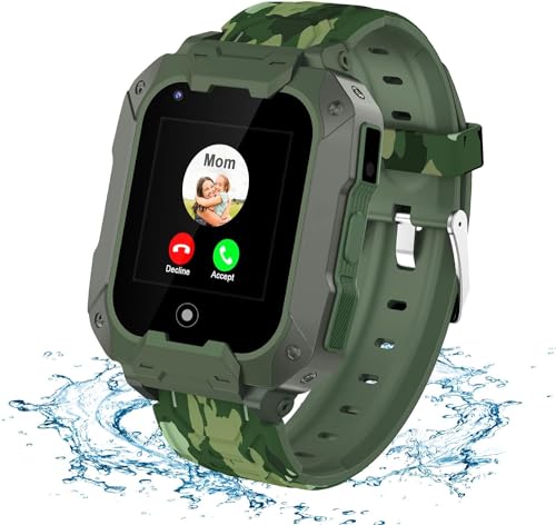 OKYUK 4G-Smartwatch für Kinder – Jungen- und Mädchenuhr mit GPS-Tracker, 2-Wege-Anruf, Sprach- und Video-Chat, SOS-WLAN, modische Smartwatch für Studentengeburtstage