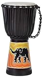 50cm Profi Djembe Trommel Bongo Drum Buschtrommel Percussion Motiv Elefant Afrika Art - ( Sehr gutes Instrument für Damen und Jugendliche guter Bass )
