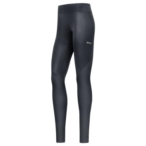 Gore Wear Winddichte, lange Damen Laufhose, R3 Partial GORE WINDSTOPPER Tights, 40, Schwarz, 100290