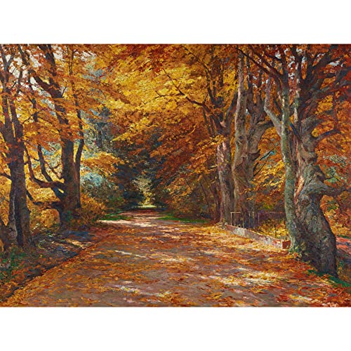 Florian Praterallee Autumn Vienna Trees Painting Large XL Wall Art Canvas Print Herbst Bäume Gemälde Wand