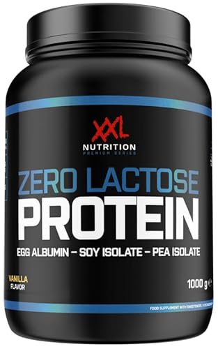 XXL Nutrition - Zero Lactose Protein - 100% Laktosefrei, Kombination aus Milcheiweiß, Sojaproteinisolat und Erbsenproteinisolat - 1000 Gramm - Vanille
