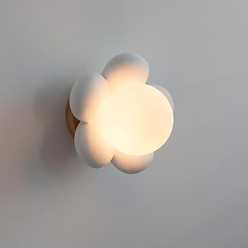 GUANSHAN Blume Wandleuchte Nordic Style Hintergrund Wandleuchte Kreative Kunst Nachttischlampe Dekorative Cartoon Halterung Licht Für Schlafzimmer, Kinderzimmer