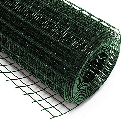 Wiltec Volierendraht 4-Eck in Grün mit 25x25mm Maschengröße, 25m Rolle 50cm Höhe, aus verzinktem Stahl