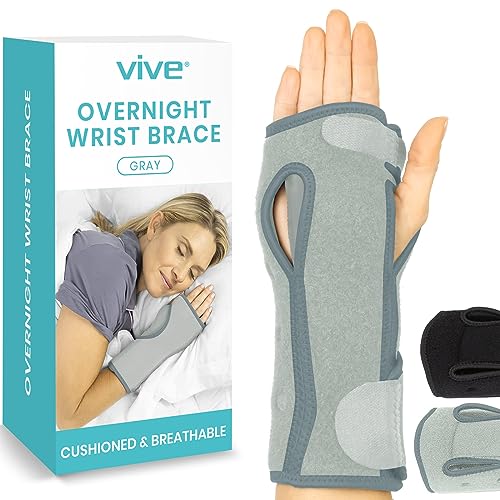 Vive Handgelenkbandage für Karpaltunnel, Sehnenscheidenentzündung, Arthritis (linke oder rechte Hand) – Nachtschiene, Handschlaf, Stützbandage – Kissen Kompression Arm Stabilisator für Männer, Frauen,