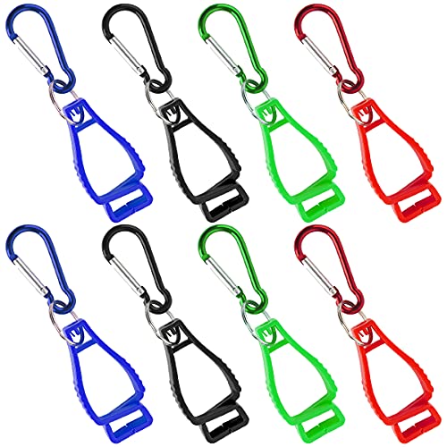 Handschuhhalter,RoadLoo 8 Stück Handschuh Klammern Halterung Handschuh Handschuhe Clips mit Metall-Karabiner Rutschfester Doppelseitiger Handschuh Grabber Clip für Arbeitshandschuhe Feuerwehr