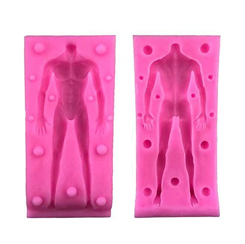 DUBENS 3D Männlichen Weiblichen Ganze Körper Modelle Silikon Form, Fondant, Schokolade, DIY Ton, Kuchen Dekorieren Backen Werkzeuge, Gips Spielzeug Modelle Menschlichen Körper Mould (Männlichen)