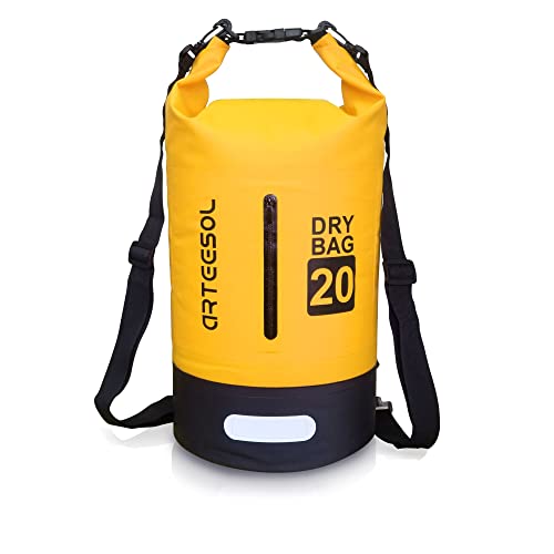 arteesol Dry Bag wasserdichte Tasche 5L/10L/20L/30L Wasserfester Beutel Packsack mit Langen Doppeltem Verstellbarer Schulterriemen für Schwimmen Bootfahren Kajak Wassensport Treiben