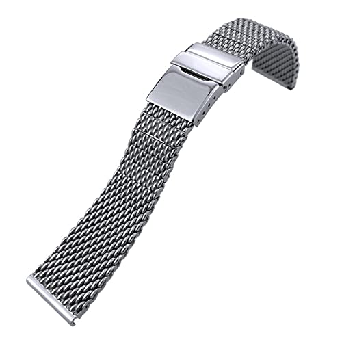 vkeid 316L gewebtes Edelstahl 22mm 24mm Armband für Breitling Silber Uhrenarmband Faltschließe Armband