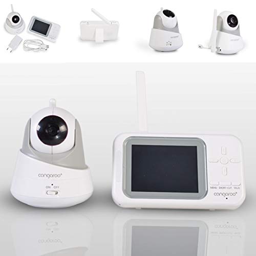 Cangaroo Babyphone Focus BM-280, Kamera, 3,5' LCD-Farbdisplay, Temperaturanzeige, Farbe:weiß