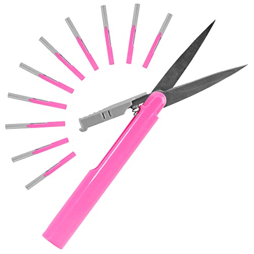 BambooMN Penblade tragbare Reiseschere, Stift-Stil, Großpackung, Pink, 10 Paar