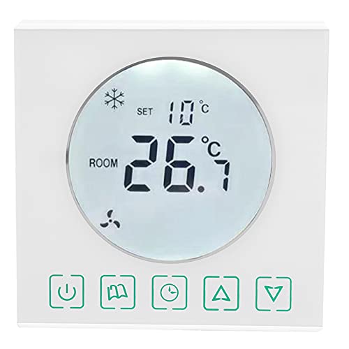 220 V Wechselstrom-Thermostat, Wandhängendes Boiler-Temperatur-Bedienfeld, Programmierbarer Thermostat für Haushalt (Weiß) Thermostat